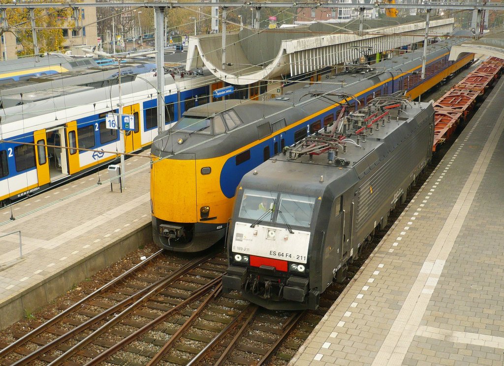 MRCE Dispolok 189-211 Gleis 14 Rotterdam Centraal Station 09-11-2011.