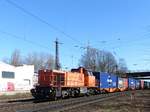 MRCE Diesellok 1275 870-4 vermietet an Duisport Rail GmbH (92 80 1275 870-4 D-BUVL) Hoffmannstrasse, Oberhausen 12-03-2020.