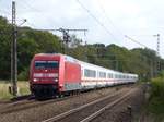 DB Lok 101 072-7 bei Bahnbergang Tecklenburger Strae, Velpe 28-09-2018.

DB loc 101 072-7 nadert de overweg Tecklenburger Strae, Velpe 28-09-2018.