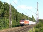 DB Cargo Lokomotive 189 070-6 am Bahnbergang Sonsfeld, Haldern 12-09-2014        DB Cargo locomotief 189 070-6 bij overweg Sonsfeld, Haldern 12-09-2014.