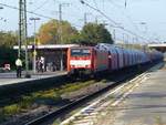 DB Cargo Lokomotive 189 084-7 Gleis 2 Emmerich am Rhein 31-10-2019.

DB Cargo locomotief 189 084-7 spoor 2 Emmerich am Rhein 31-10-2019.