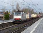 Railpool Lokomotive  186 107-9 (91 80 6186 107-9) Gleis 3 Emmerich am Rhein 12-03-2020.