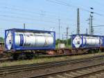 Sgns 696 Drehgestell-Containertragwagen mit Nummer 31 80 4558 759-5 Oberhausen West 03-07-2015.