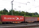 Sggrss Gelenk-Containertragwagen mit Nummer 37 TEN-RIV 80 D-WASCO 4975 699-2 Rangierbahnhof Gremberg, Kln 09-07-2016.