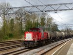 DB Schenker Diesellok 6511 mit Gterzug in Dordrecht 07-04-2016.

DB Schenker dieselloc 6511 met een goederentrein. Dordrecht 07-04-2016.