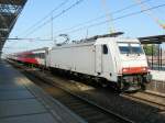 Elektrisch/301994/hsa-traxx-locomotief-186-236-met HSA Traxx locomotief 186 236 met Fyra trein. Spoor 5 Breda 18-07-2013.