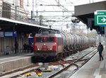 DB Schenker Lok 1615 mit Kesselwagenzug Gleis 1 Dordrecht 07-04-2016.