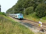 Keolis Eurobahn Stadler FLIRT 3 Triebzug ET 4.02 Stadsweg, De Lutte bei Oldenzaal 11-09-2020.