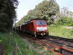 DB Cargo Lokomotive 189 043-3 Bahnbergang Auxiliatrixweg, Venlo, Niederlande 28-09-2023.
