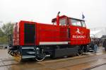   Die bulgarischen Firma Express Service OOD prsentierte am Freigelnde auf der Inno Trans 2014 in Berlin (hier 26.09.2014) die diesel-hydraulische zweiachsige Rangierlokomotive MDD 4-00, welche fr