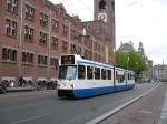 GVB tram 838 Damrak, Amsterdam 03-06-2015.