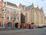 HTM tram nummer 3001 Kneuterdijk, Den Haag 21-12-2014