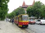 LKP (Львівське комунальне підприємство) Lviv ElektroTrans tram nummer 1107 Stepana Bandery straat Lviv, Oekrane 16-05-2014.