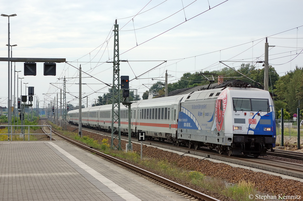 101 060-2  60 Jahre Bundespolizei  mit dem IC 143 von Bad Bentheim nach Berlin Ostbahnhof in Rathenow. 04.09.2011