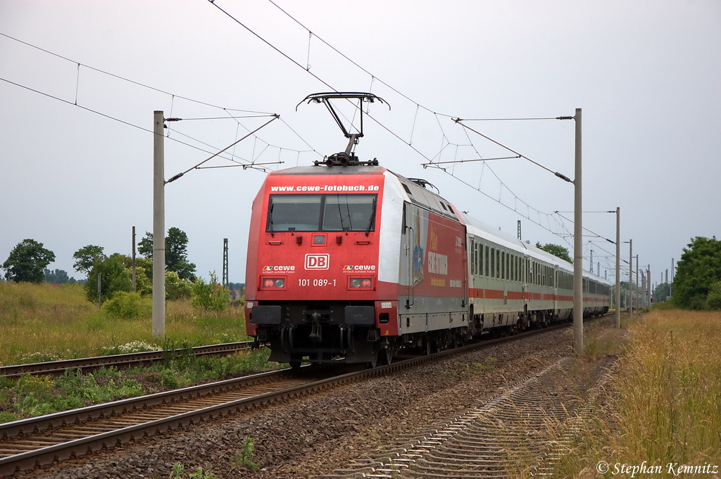 101 089-1  Cewe-Fotobuch  mit dem IC 2049 von Kln Hbf nach Leipzig Hbf in Demker. 15.06.2012