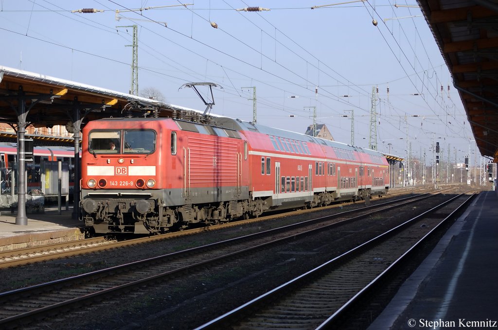 143 226-9 mit der RB (RB 17822) nach Wittenberge in Stendal. 22.02.2011