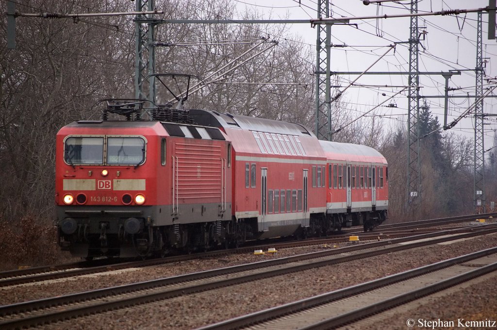 143 812-6 mit der RB21 (RB 18662) nach Wustermark in Golm. 18.02.2011