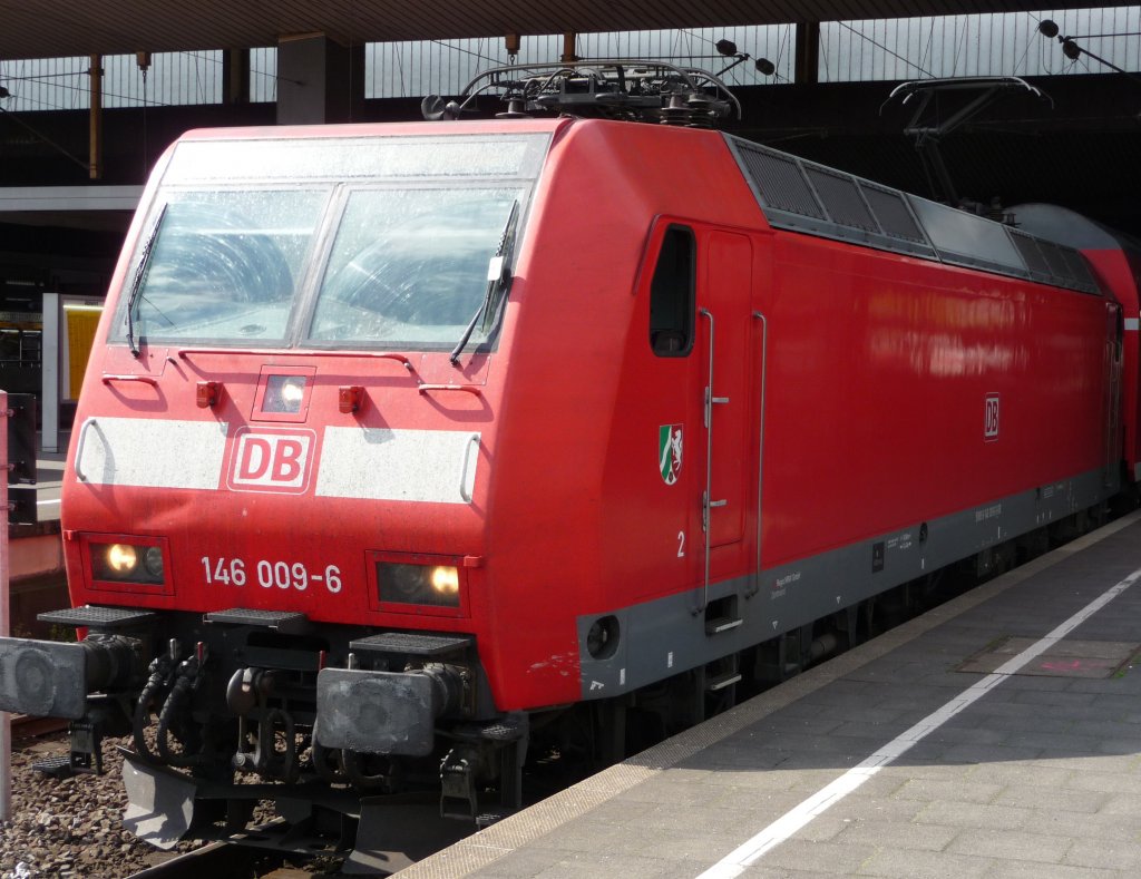 146 009 am 16.05.2009 im D�sseldorfer Hauptbahnhof.