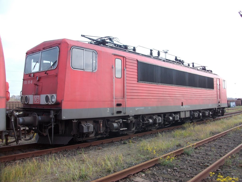 155 111-8 ex.Bh Seddin am 13.November 2010 z-gestellt in Rostock Seehafen.