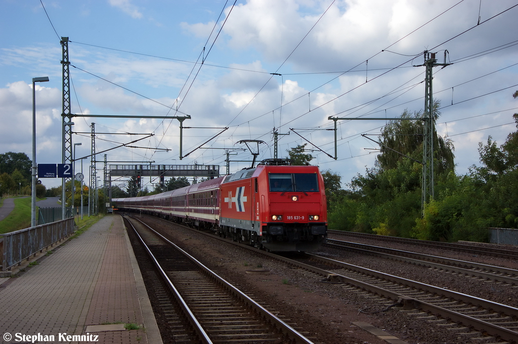 185 631-9 Alpha Trains fr HGK - Hfen und Gterverkehr Kln AG [HGK 2066] mit dem Mller-Touren Sonderzug nach Halle/Peien in Niederndodeleben und fuhr in Magdeburg weiter. 28.09.2012