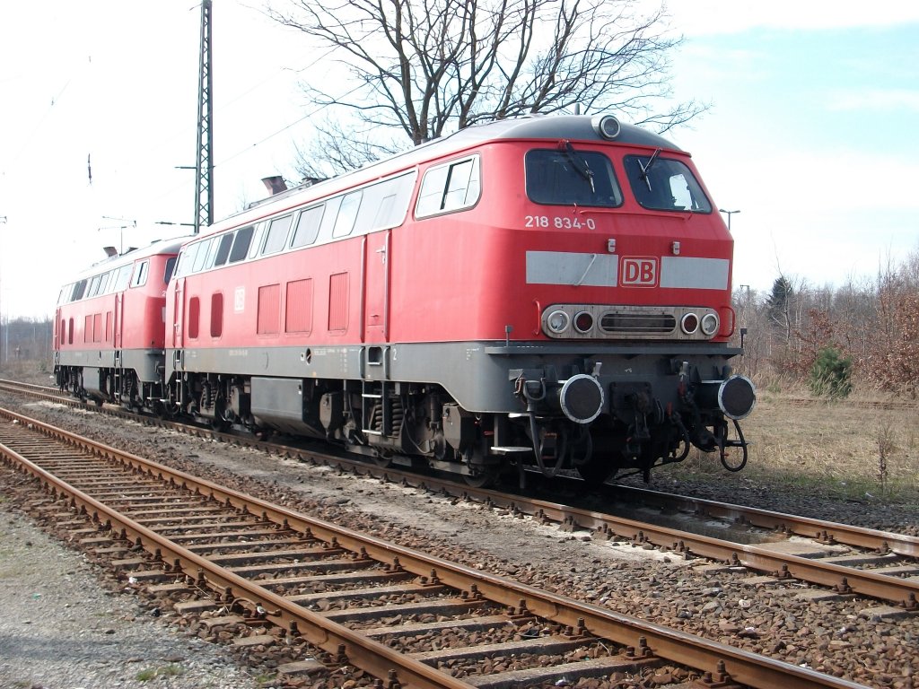 218 834 Bh Berlin Rummelsburg am 03.April 2010 in der Einsatzstelle Berlin Grunewald.