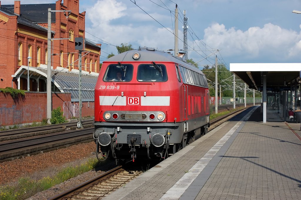 218 839-9 als LZ in Rathenow. 13.09.2010