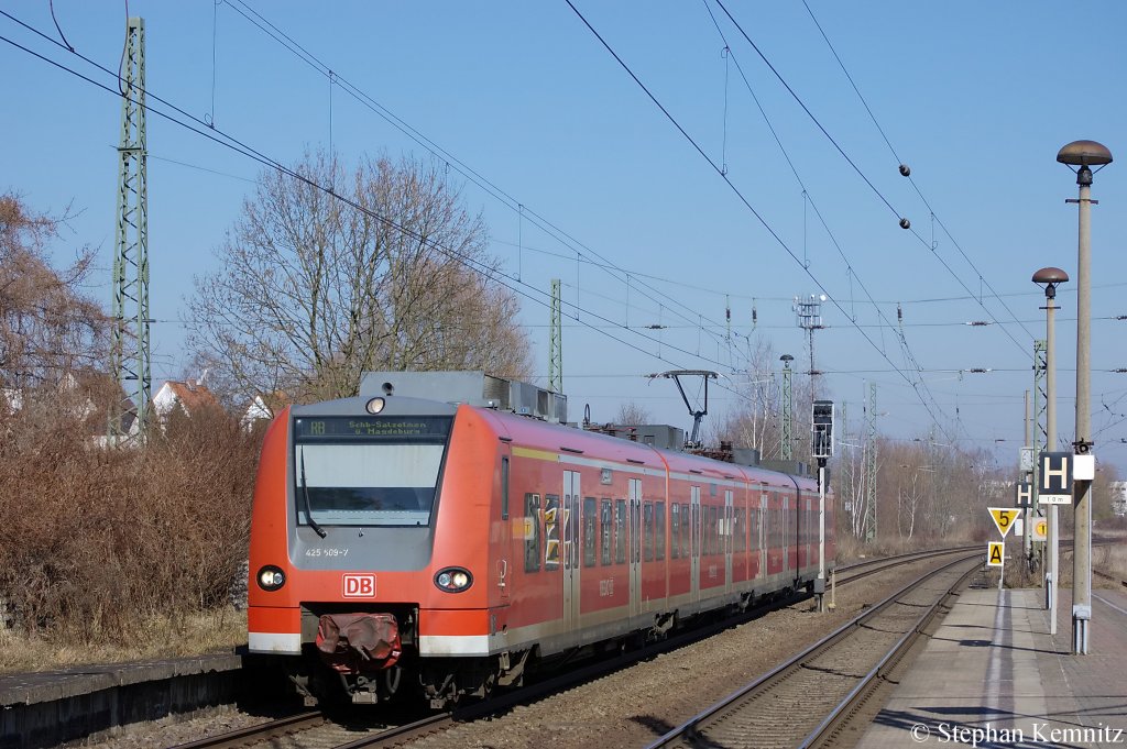 425 509-7 als RB (RB 17817) nach Schnebeck-Salzelmen in Wolmirstedt. 26.02.2011