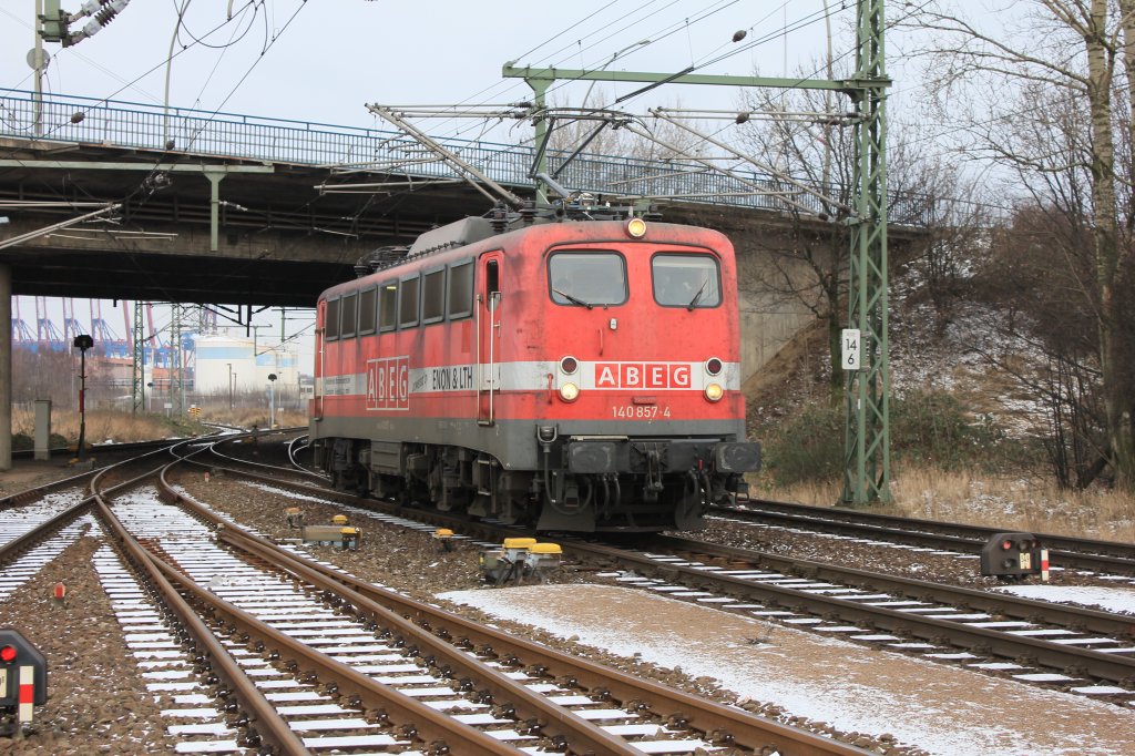 ABEG 140 857-4 Rangiert in Hamburg Waltershof am 20.01.2013