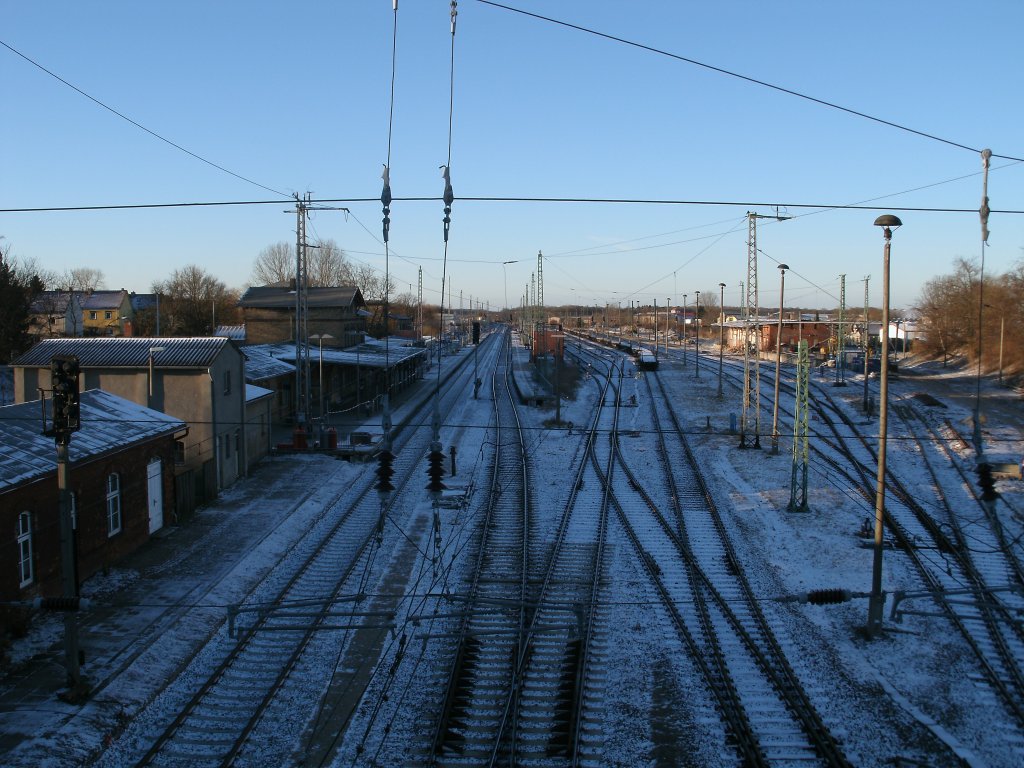 Bahnhof Bergen/Rgen am Morgen vom 12.Februar 2011.