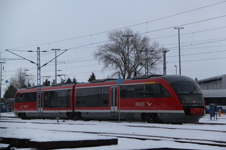 DB-Regio 642 579-6 als Dienstfahrt abgestellt im BW Rostock Hbf.09.02.2012