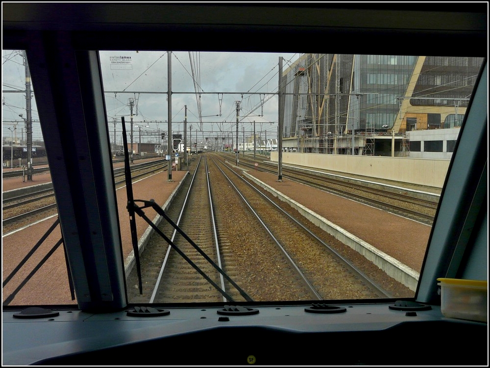 Der Bahnhof von Hasselt aus der Sicht des Lokfhrers. 11.03.2011 (Hans)