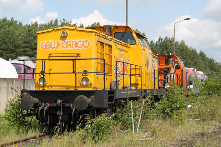 EBW-Cargo V100.18 abgestellt im Bahnwerk Neustrelitz(Netinera Werke GmbH)Aufgenommen am 17.06.2011