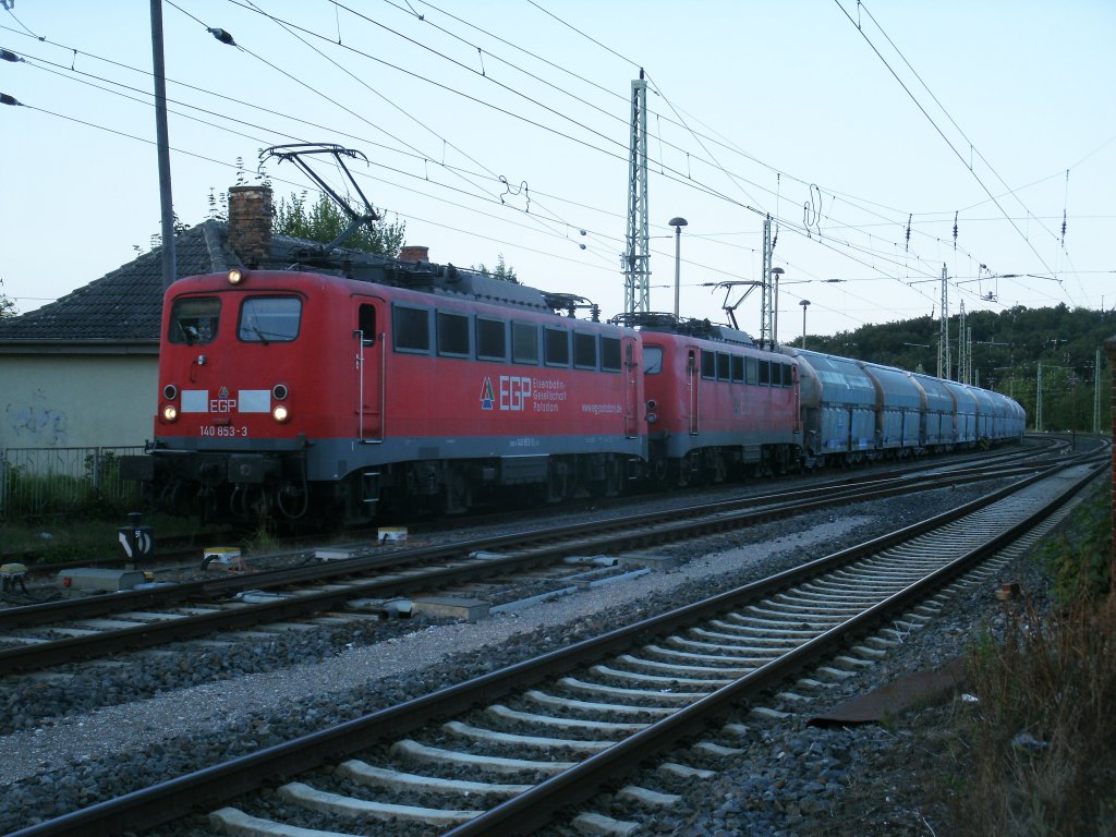 EGP 140 853-3 und 140 824-4,am 05.August 2013,in Bergen/Rgen.