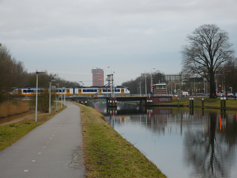 Eisenbahnbrcke Rijn en Schiekanaal, Leiden 11-02-2011. 