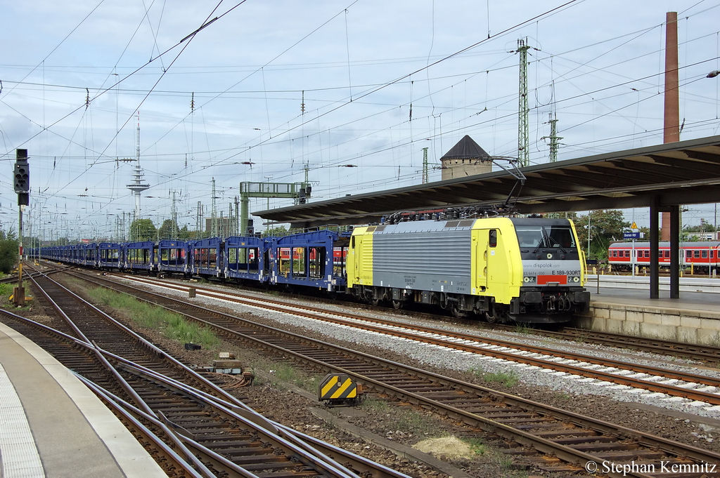 ES 64 F4 - 030 (189 930-1) MRCE Dispolok GmbH mit leeren Autotransportzug am Bremer Hbf Richtung Achim unterwegs. 06.09.2011