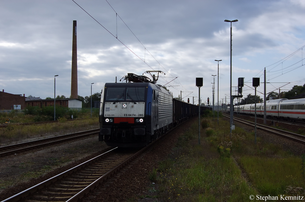 ES 64 F4 - 285 (189 285-0) MRCE fr CTL Logistics GmbH mit einem CTL eignenden Eaos Ganzzug in Rathenow. 07.10.2011