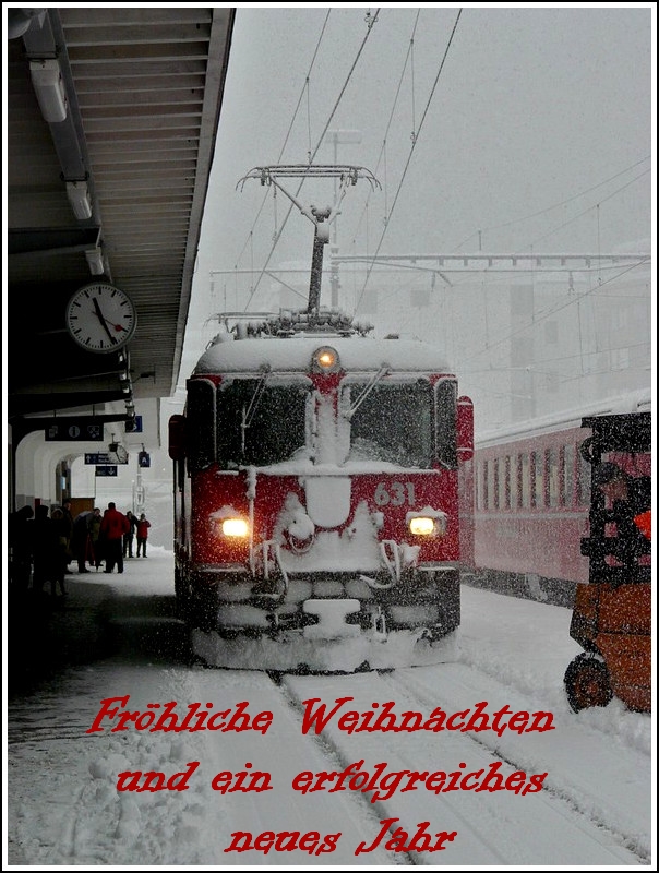 Mit der vom Scheegestber gezeichneten RhB Ge 4/4 II 631 mchten wir allen ein schnes Weihnachtsfest wnschen und vielleicht etwas mehr Schnee im Jahr 2012.