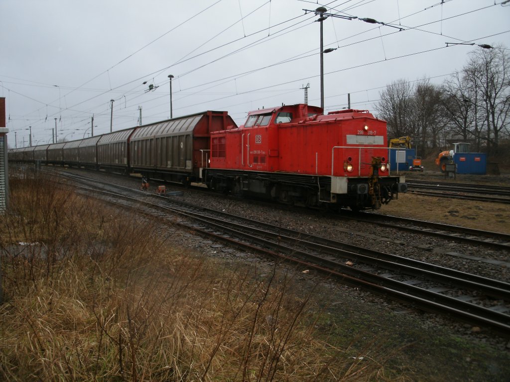 Nachdem 298 318 am 27.Januar 2011 mehrere Hbbills-Wagen von Mukran nach Bergen/Rgen brachte,wurde Diese am 05.Februar 2011 zum Abtransport von 298 318 zusammengestellt.