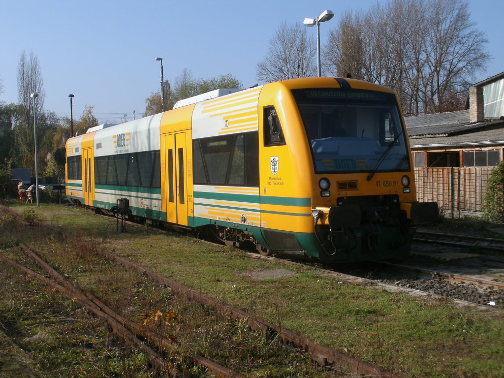 Nur den ODEG VT650.81 war,am 29.Oktober 2011,der einzige ODEG-Triebwagen der in der Est Berlin Lichtenberg stand.