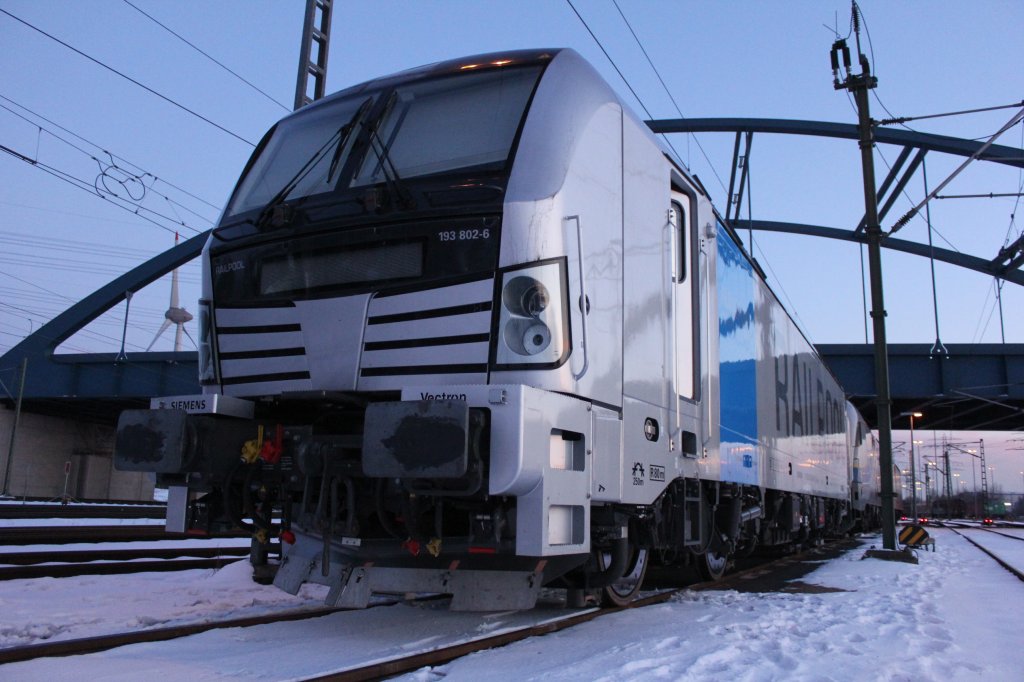 Railpool / evb Logistik Mittelweserbahn 193 802 am 12.03.2013 in Hamburg Waltershof Abgestellt.