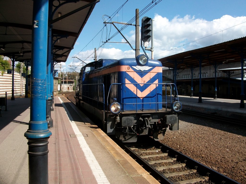 SM42-563 hatte am 04.September 2010 Rangierdienst in Szczecin Glowny. 