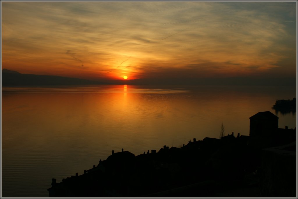 Sonnenuntergang am Genfersee bei St-Saphorin.
(08.02.2011) 