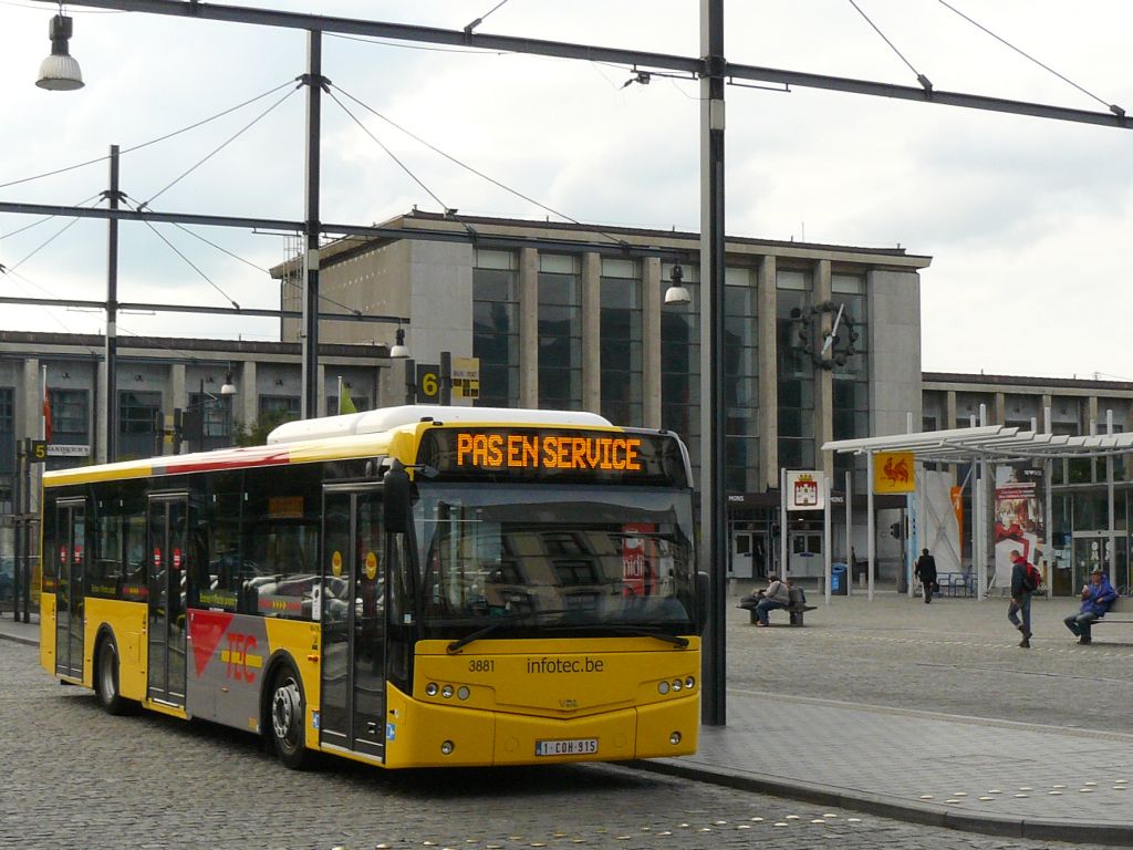 TEC Bus 3881 DAF/VDL Citea Baujahr 2012. Bahnhof Mons (Bergen), Belgien 23-06-2012.