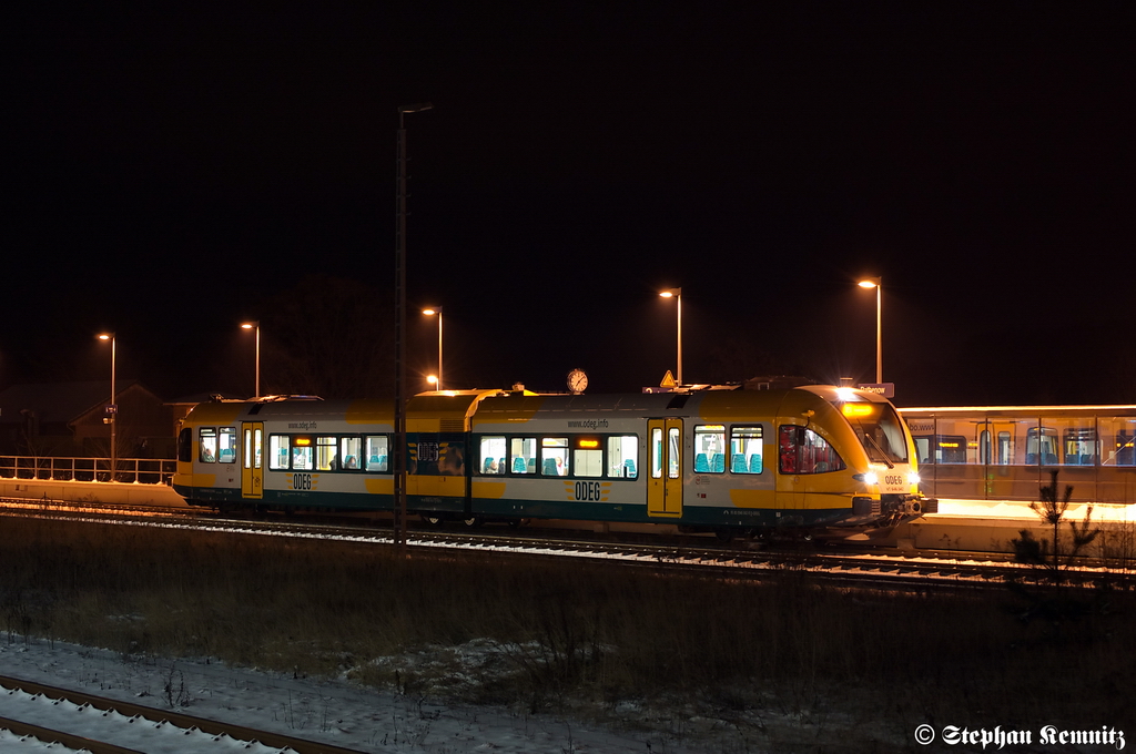 VT 646.042 (646 042-1) ODEG - Ostdeutsche Eisenbahn GmbH als OE51 (OE 68987) von Rathenow nach Brandenburg Hbf in Rathenow. 29.01.2012