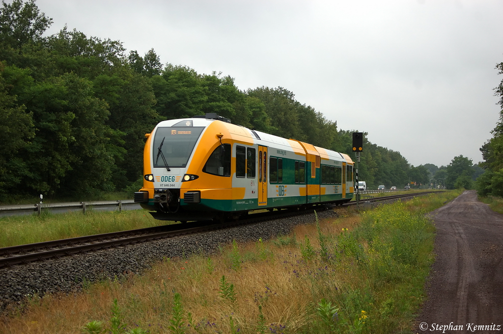 VT 646.044 (646 044-7) ODEG - Ostdeutsche Eisenbahn GmbH als OE51 (OE 68967) von Rathenow nach Brandenburg Altstadt bei Mgelin. 21.06.2012