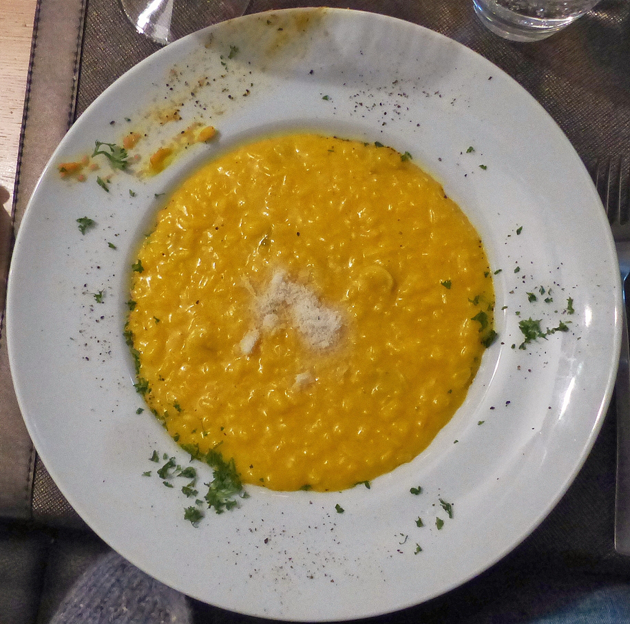 . Risotto alla milanese im Ristorante Pane e Vino im Httenhaus in Herdorf - Wie in Mailand, ein Gedicht. 09.04.2016 (Jeanny)