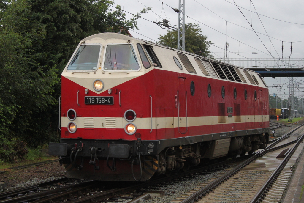 119 158-4 als Tfzf 80620 von Rostock Hbf nach Rostock-Bramow bei der Einfahrt in Rostock-Bramow.12.08.2017