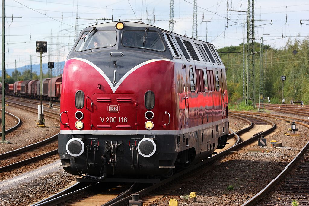 11.Lok: Gastlok V200 116 bei der Dieselparade in Koblenz-Lützel. 29.09.2012