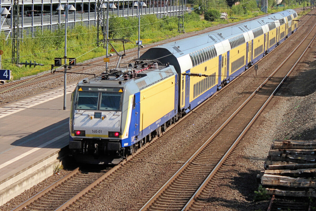 146-01 macht sich auf den Weg nach Hamburg. Tostedt, 21.08.2023.