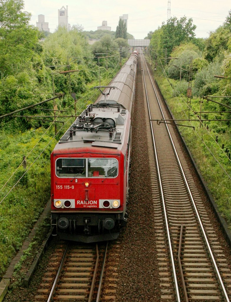 155 115-9 mit Gz aufgenommen in Ahlten. 01.09.12